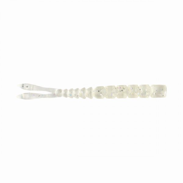 Mustad Aji Split Tail 5,08cm Clear Rainbow Glitter Plastic Bait 12pcs