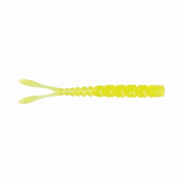 Mustad Aji Split Tail 5,08cm Clear Chartreuse Plastic Bait 12pcs