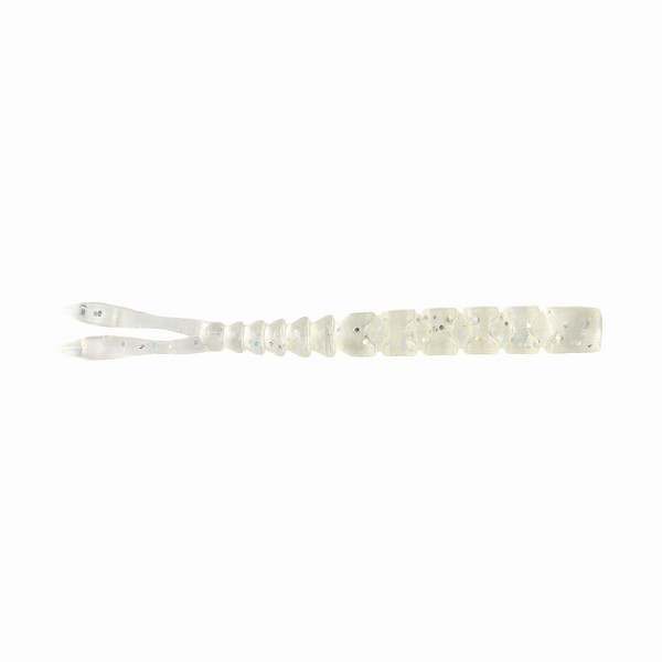 Mustad Aji Split Tail 5,08cm Uv Clear Red Glitter Plastic Bait 12pcs