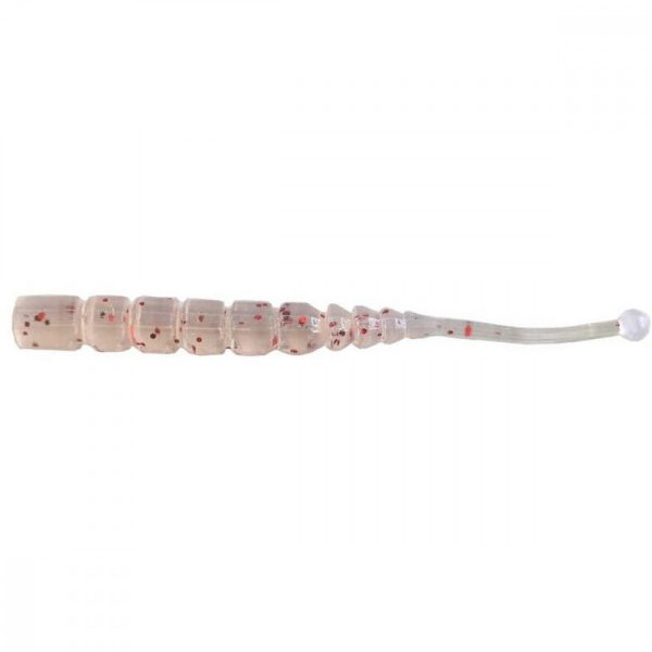 Mustad Aji Ball Tail 5,08cm Uv Clear Red Glitter Plastic Bait 12pcs