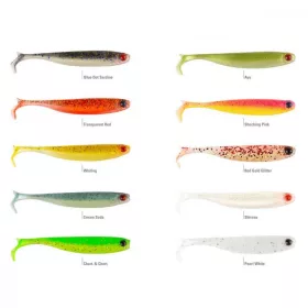   Mustad Mezashi Z-Tail Minnow 8,89cm Pearl White Plastic Bait 6pcs