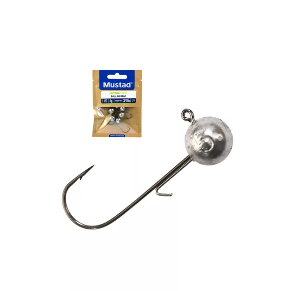 Mustad Ball Jig Head W/Keeper 4/0 25gr Jig Head with Hook 25pcs