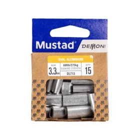 Mustad Oval Aluminum Sleeve 1.6mm Crimping Sleeve 40pcs