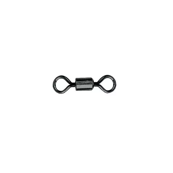Mustad Rolling Swivel Round Eye 8 Black Nickel Swivel 10pcs