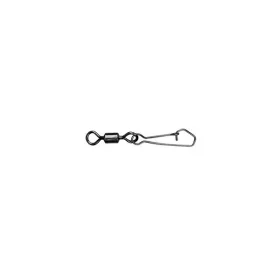   Mustad Rolling Swivel Round Eye With Hook Snap 8 Black Nickel Swivel 10pcs