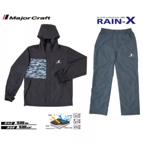 Major Craft Rain-X Black Two-Piece Rain Suit L
