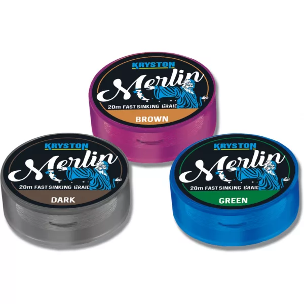 Kriston Merlin Fast Sinking Supple Braid 35Lbs 20m 0.62mm Green Braided Hooklink-Green