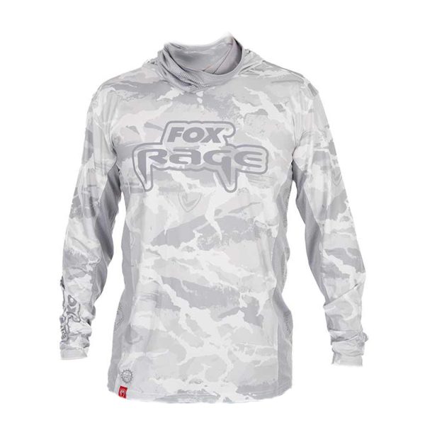 Fox Rage UV Hooded Light Camo Top Hooded Sweatshirt M