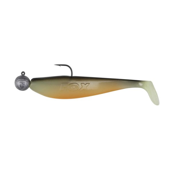 Fox Rage Bulk Loaded Zander Pro Shads UV Hot Olive 10cm 4/0 10gr Plastic Bait