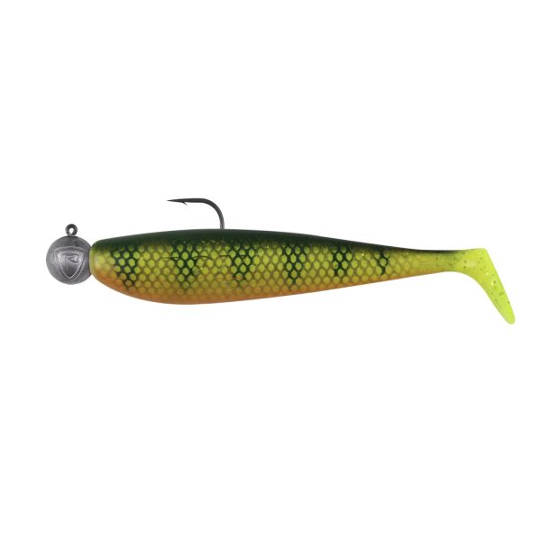 Fox Rage Bulk Loaded Zander Pro Shads UV Natural Perch 12cm 4/0 50gr Plastic Bait