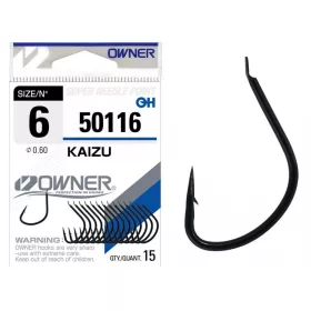 Owner Kaizu 50116 8 Spaded, Barbed Carp Hook 15 pcs