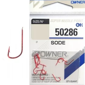 Owner Sode Red 50286 12 Spade End, Barbed Bream Hook 13pcs