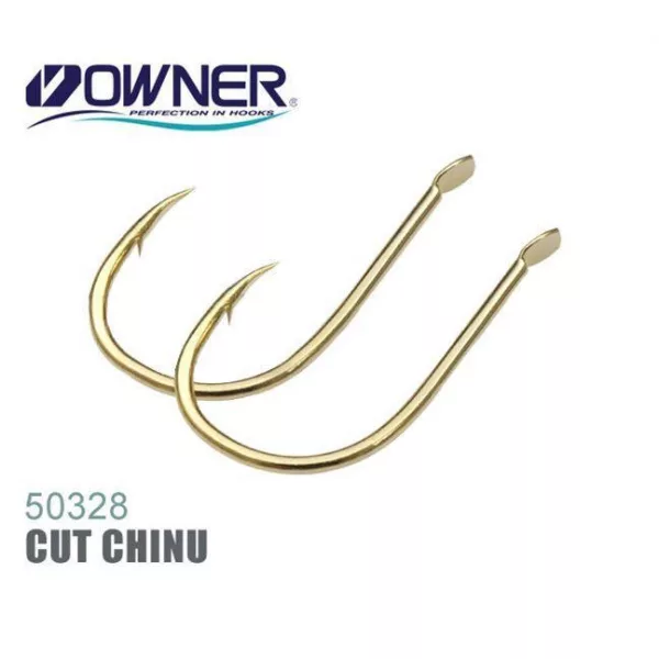 Owner Cut Chinu 50328 1 Spade End, Barbed Carp Hook 11pcs