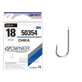 Owner Chika 50354 08 Eyed, Barbed Bream Hook 14pcs