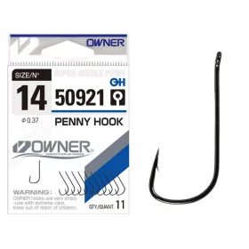 Owner 50921 Penny Hook 16 Eyed, Barbed Bream Hook 11pcs