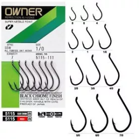 Owner OH SSW 5115 4 Eyed, Barbed Carp Hook 9pcs