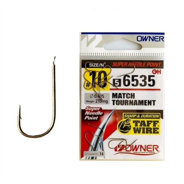 Owner Match Tournament 56535 10 Flat, Bearded Bearded Betting Hook 14pcs