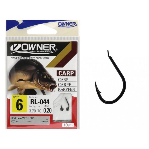 Owner 50044 Iseama 1 Flap, Bearded Pre-tied Carp Hook 10pcs