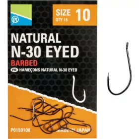 Preston Natural N-30 10 Eyed, Barbed Hook 15pcs