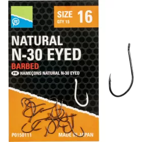 Preston Natural N-30 16 Eyed, Barbed Hook 15pcs