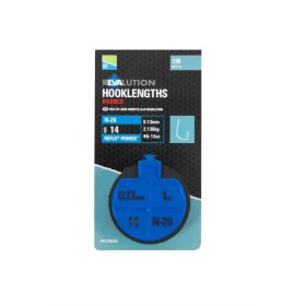   Preston Revalution Hooklengths N20 Monofil Pre-tied Hook Size 14