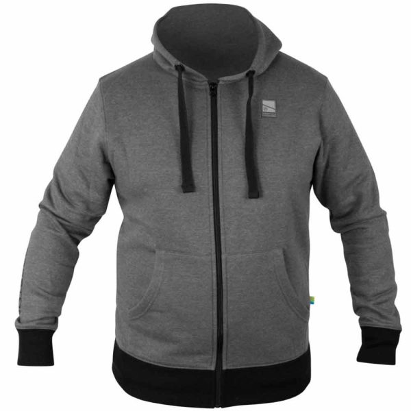 Preston Grey Zip Hoodie Grey Hooded Sweatshirt L