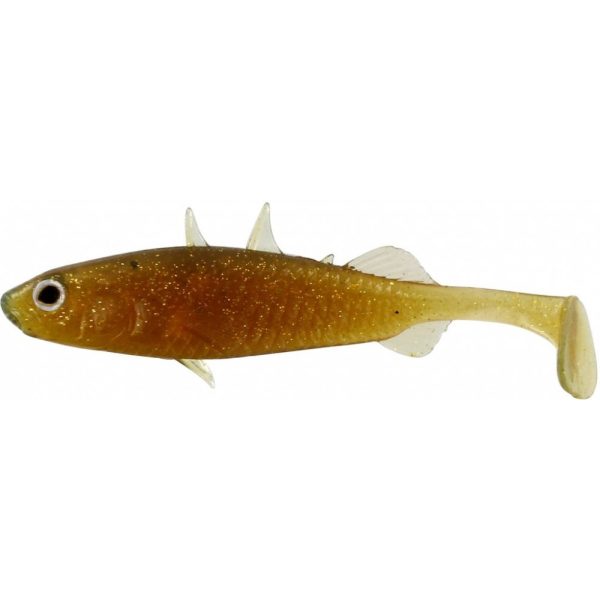 WESTIN Stanley the Stickleback Shadtail 9cm 7g Motoroil Gold Box w. Plastic lure