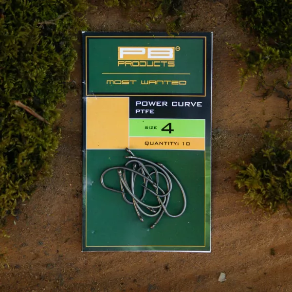 PB Products Power Curve Hook PTFE 4 Füles, Szakállas Horog 10db