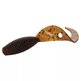 Mikado Twister 64mm Brown Pumpkin Rubber Lure 6pcs