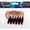 Mikado Twister 64mm Brown Pumpkin Rubber Bait 6pcs