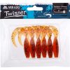 Mikado Twister 64mm Pepper Tea Rubber Bait 6pcs