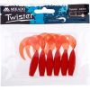 Mikado Twister 64mm Red Rubber Bait 6pcs