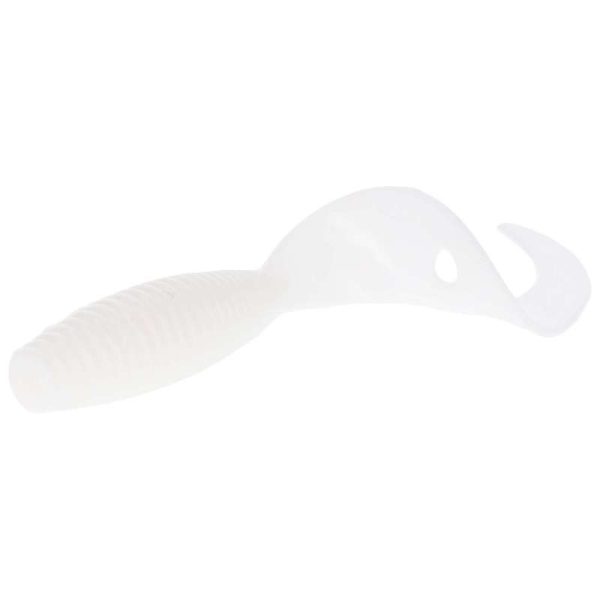 Mikado Twister 64mm White Rubber Bait 6pcs