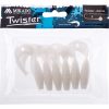Mikado Twister 64mm White Rubber Bait 6pcs