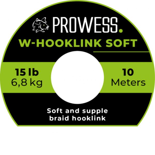 Prowess W-Hooklink Soft Braid 10m 35lb Green Braided Leader