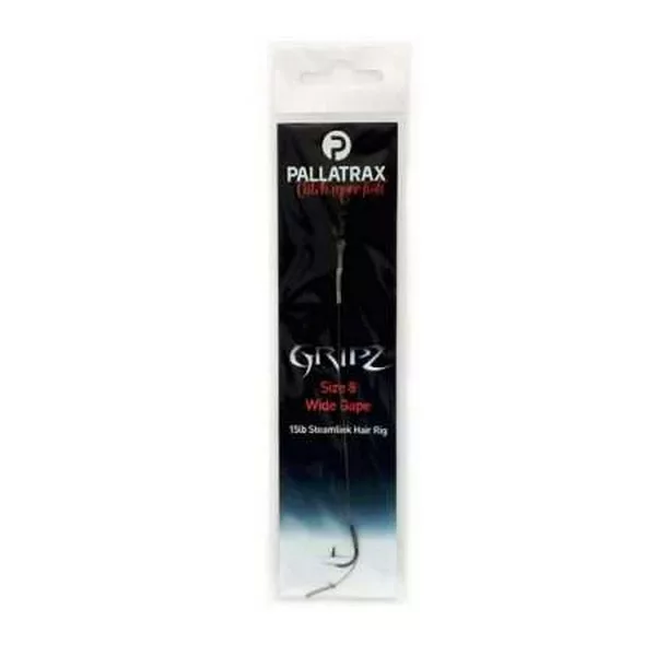 Pallatrax Gripz Wide Gape Hair Rigs 8 12Lb Fluoro Pre-tied Hook