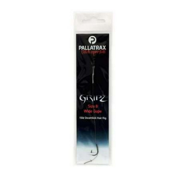Pallatrax Gripz Wide Gape Hair Rigs 8 12Lb Braid Braided Pre-tied Hook
