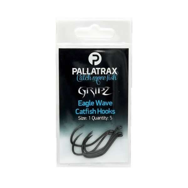 Pallatrax Gripz Catfish Hooks 1 Ear, Beardless Catfish Hooks 5pcs