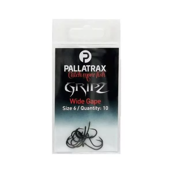 Pallatrax Gripz Wide Gape 4 Eyed, Barbless Boilie Hook 10pcs