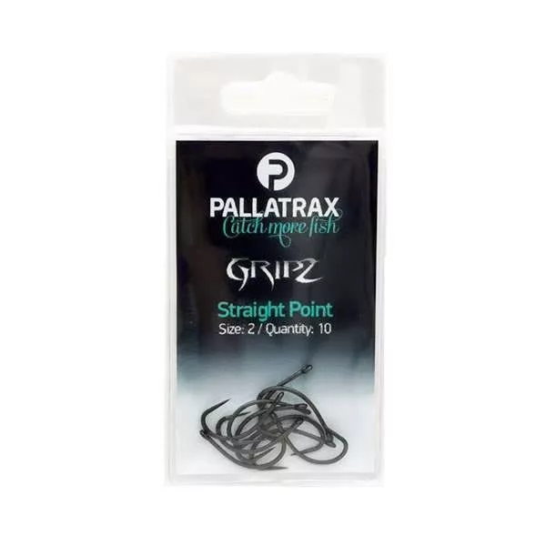 Pallatrax Gripz Straight Point 6 Eyed, Barbless Boilie Hook 10pcs