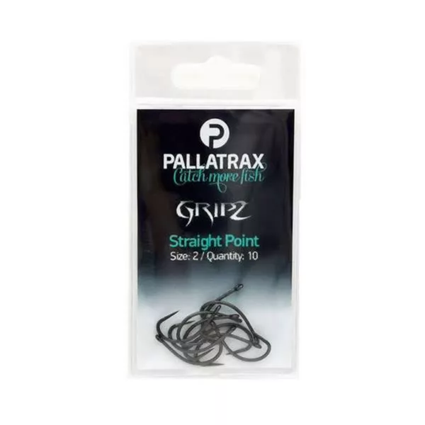 Pallatrax Gripz Straight Point 8 Eyed, Barbless Boilie Hook 10pcs