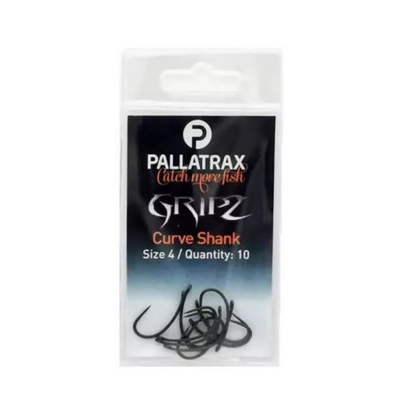 Pallatrax Gripz Curve Shank 8 Eyed, Barbless Boilie Hook 10pcs