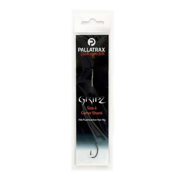 Pallatrax Gripz Curve Shank Hair Rigs 8 12lb Braid Braided Pre-tied Hook