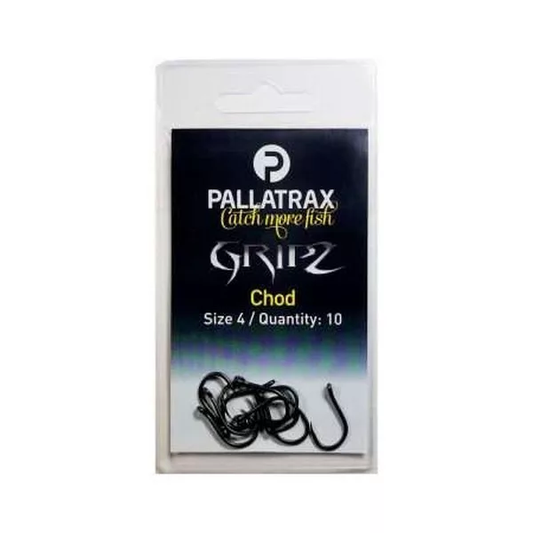 Pallatrax Gripz Chod Hooks 4 Eyed, Barbless Carp Hook 10db