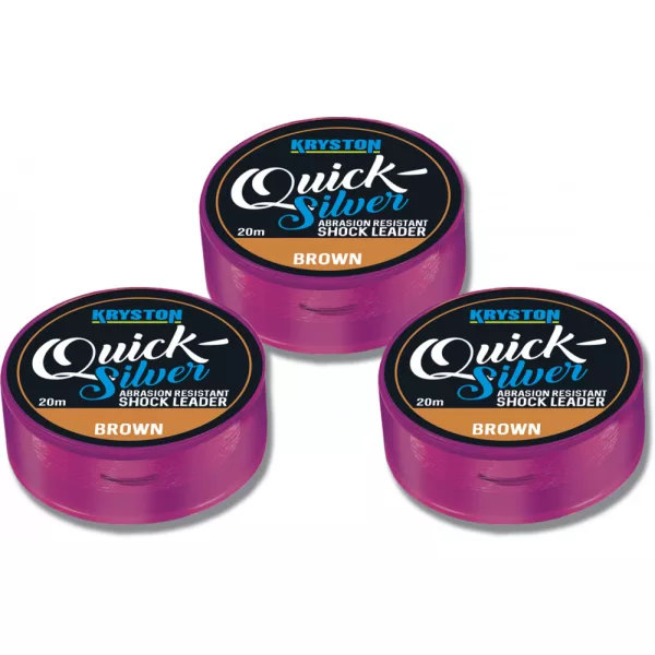 Kriston Quicksilver Shock Leader 25lbs 20m Braided Hooklink-Brown