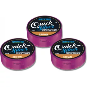   Kriston Quicksilver Shock Leader 35lbs 20m Braided Hooklink-Brown