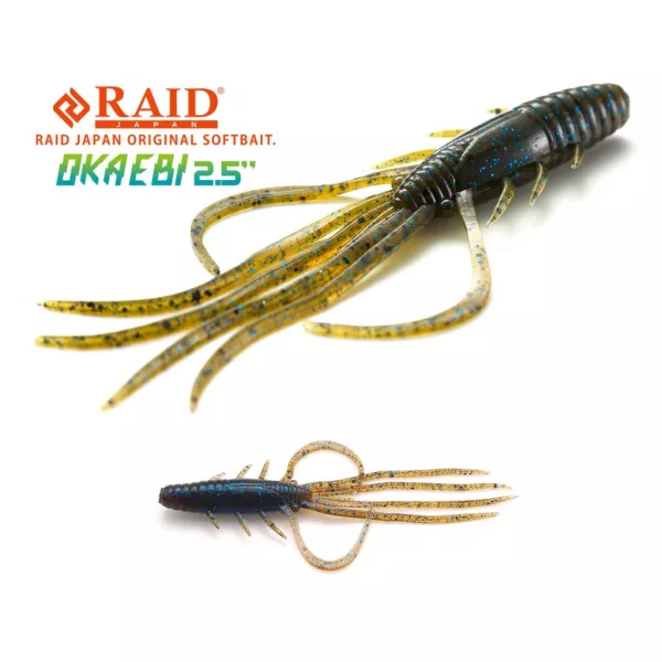 Raid Oka Ebi 6,3cm 020 Dark Cinnamon Blu Flk Plastic Lure 8pcs