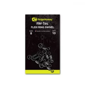   Ridgemonkey Rm-Tec Flexi Ring Swivel Size8 Ringed Swivel 10Pcs