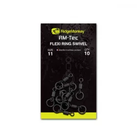  Ridgemonkey RM-Tec Flexi Ring Swivel Size11 Ringed Swivel 10Pcs