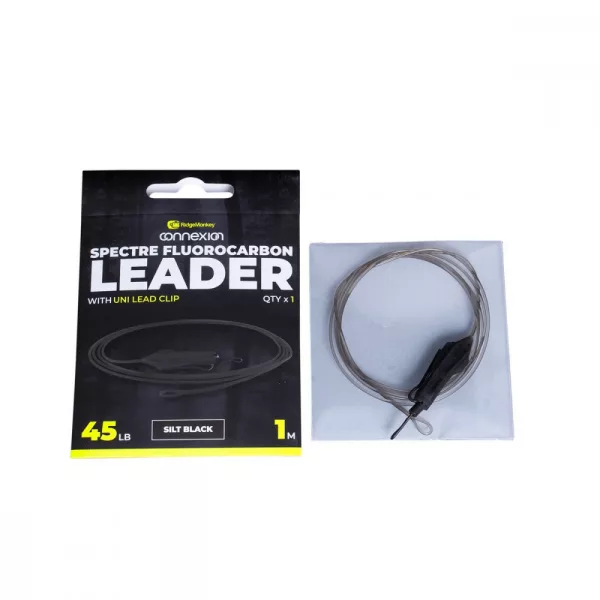 Ridgemonkey Spectre Fluorocarbon Uni Lead Clip Leader - Silt Black Boilie Rig